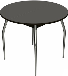 Круглый стол Ривьера исп. круг хром №5 (стекло коричневое/венге) в Стерлитамаке
