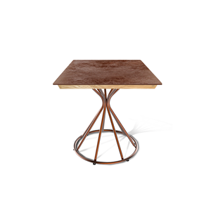 Керамический кухонный стол SHT-TU4-1/ТT8 60/60 (медный металлик/прозрачный лак/коричневая сепия) в Салавате
