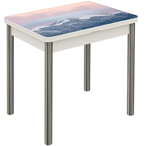 Раздвижной стол Бари хром №6 (Exclusive h181/белый) в Стерлитамаке