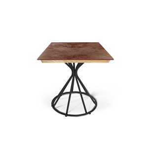 Керамический обеденный стол SHT-TU4-1/ТT8 60/60 (черный муар/прозрачный лак/коричневая сепия) в Уфе