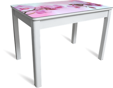 Обеденный стол Айсберг-08 СТФ, белое лдсп/орхидея/40 прямые массив белые в Салавате