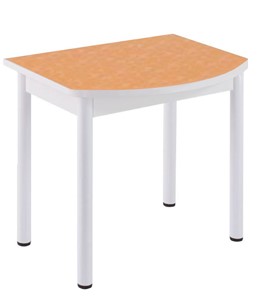 Кухонный пристенный стол НСПГ-07 ПЛ1, цветы манго/белое ЛДСП/36 прямые трубки крашеные белый в Уфе