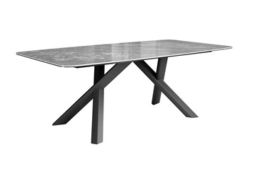 Кухонный  стол DikLine KS220 керамика Monsoon (серый глянец JA688) / опоры черные в Стерлитамаке