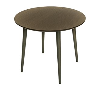 Кухонный раздвижной круглый стол Creo-line Орех темный д. 100 см МДФ в Уфе