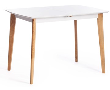 Небольшой стол Claire, дерево гевея/МДФ, 110+30x75x75 Белый/натуральный арт.15111 в Салавате