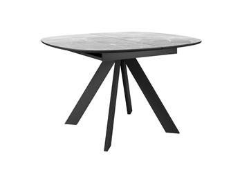 Стол обеденный раскладной DikLine BK100 Керамика Серый мрамор/подстолье черное/опоры черные в Стерлитамаке