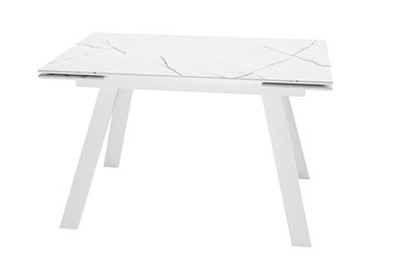 Керамический обеденный стол DikLine DKL140 Керамика Белый мрамор/опоры белые (2 уп.) в Салавате