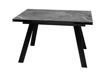 Стол кухонный раздвижной DikLine DKL140 Керамика Черный мрамор/опоры черные (2 уп.) в Уфе