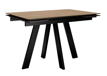 Кухонный стол раздвижной DikLine DM120 Дуб галифакс / опоры черные в Салавате