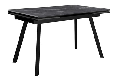 Стол обеденный раздвижной DikLine SKA125 Керамика Серый мрамор/подстолье черное/опоры черные (2 уп.) в Уфе