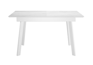 Керамический обеденный стол DikLine SKH125 Керамика Белый мрамор/подстолье белое/опоры белые (2 уп.) в Салавате
