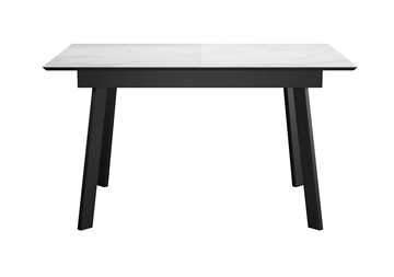 Раздвижной стол DikLine SKH125 Керамика Белый мрамор/подстолье черное/опоры черные (2 уп.) в Уфе