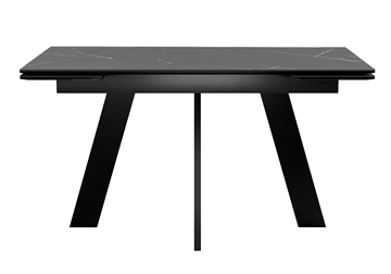 Кухонный стол раскладной DikLine SKM140 Керамика Черный мрамор/подстолье черное/опоры черные (2 уп.) в Стерлитамаке