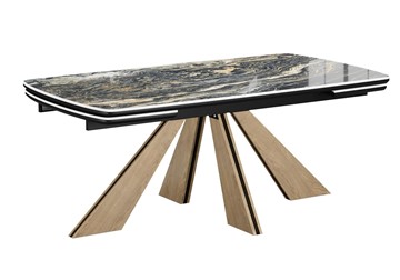 Керамический обеденный стол DikLine SKP180 Керамика Amadeus/подстолье черное/опоры дуб монтана (2 уп.) в Салавате