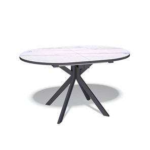 Овальный стол на кухню DO1300 (черный/керамика мрамор белый) в Стерлитамаке