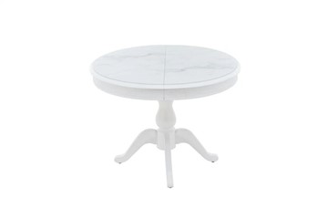 Овальный стол на кухню Фабрицио-1 Glass, Круг 1000, Фотопечать (Мрамор №1) в Стерлитамаке