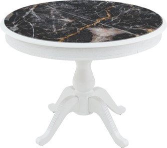 Кухонный стол раздвижной Фабрицио-1 Glass, Круг 1000, фотопечать (Мрамор 10) в Стерлитамаке