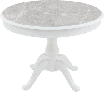 Овальный кухонный стол Фабрицио-1 Glass, Круг 1000, фотопечать (Мрамор 5) в Стерлитамаке