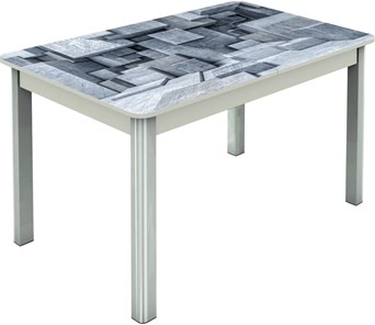 Кухонный раскладной стол Гамбург исп.1 ноги метал. крашеные №23, Фотопечать (Текстура №74) в Уфе