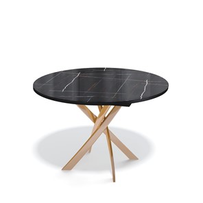 Стеклянный стол Kenner R1100 (Золото/Венге/Черный камень глянцевый) в Салавате