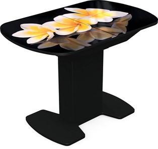 Кухонный раздвижной стол Корсика исп. 2 Фотопечать (Цветы №11) 1200(1515)*800 в Салавате