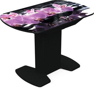 Кухонный раздвижной стол Корсика исп. 2 Фотопечать (Цветы №30) 1200(1515)*800 в Уфе