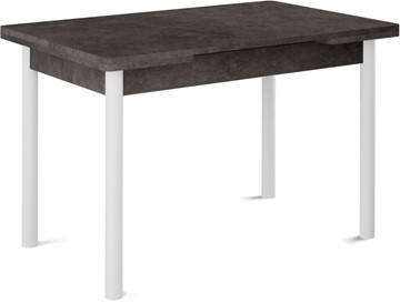 Кухонный раздвижной стол Кубика Милан-2 EVO, ноги белые, серый камень в Уфе