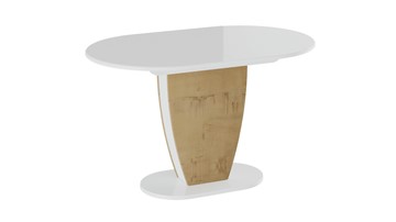 Стол обеденный овальный Монреаль тип 1 (Белый глянец/Бунратти) в Салавате