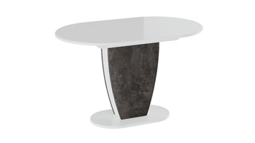 Овальный кухонный стол Монреаль тип 1 (Белый глянец/Моод темный) в Уфе
