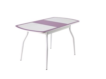 Кухонный стол раскладной ПГ-01 СТК, белый/фиолетовый/крокодил белый/белый в Уфе