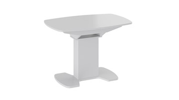Кухонный стол раскладной Портофино (СМ(ТД)-105.01.11(1)), цвет  Белый глянец/Стекло белое в Уфе
