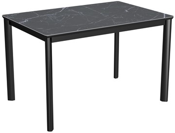 Кухонный стол раскладной Кубика Римини-мини С, 90х65 (+40) керамика Black Marble (черный) в Стерлитамаке