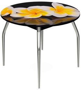 Обеденный раздвижной стол Ривьера - Круг, ноги метал. крашеные №24, ФП (Цветы №11) в Уфе