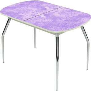 Кухонный раздвижной стол Ривьера исп.1 ноги метал. крашеные №24 Фотопечать (Текстура №49) в Стерлитамаке