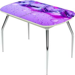 Раздвижной стол Ривьера исп.1 ноги метал. крашеные №24 Фотопечать (Вода №1) в Стерлитамаке