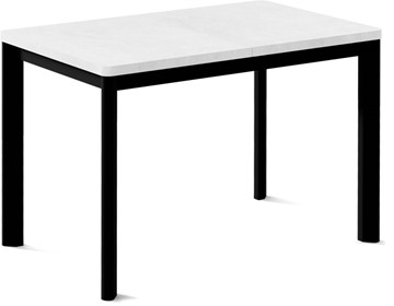 Кухонный раздвижной стол Токио-1L (ноги металлические черные, белый цемент) в Стерлитамаке