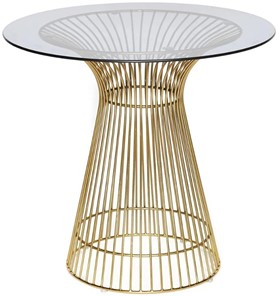 Стеклянный обеденный стол ARGO (mod. DT1471) металл/стекло, D80x74.5 черный/золотой в Стерлитамаке