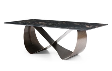 Керамический обеденный стол DT9305FCI (240) черный керамика/бронзовый в Уфе