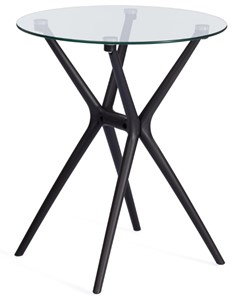 Стеклянный кухонный стол PARNAVAZ (mod. 29) пластик/стекло, 60х60х70,5 прозрачный/черный арт.19698 в Уфе