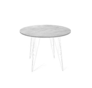 Обеденный круглый стол SHT-TU10 / SHT-TT 90 ЛДСП (бетон чикаго светло-серый/белый) в Стерлитамаке