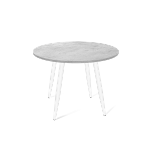 Круглый кухонный стол SHT-TU14 / SHT-TT 90 ЛДСП (бетон чикаго светло-серый/белый муар) в Стерлитамаке