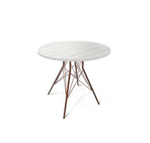 Круглый стол на кухню SHT-TU2-1 / SHT-TT 80 ЛДСП (сосна касцина/медный металлик) в Уфе