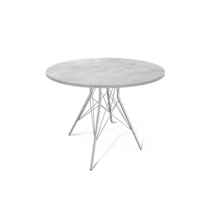 Круглый стол на кухню SHT-TU2-1 / SHT-TT 90 ЛДСП (бетон чикаго светло-серый/хром лак) в Стерлитамаке