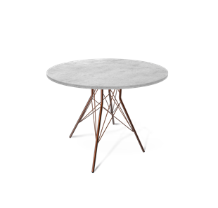 Круглый обеденный стол SHT-TU2-1 / SHT-TT 90 ЛДСП (бетон чикаго светло-серый/медный металлик) в Стерлитамаке