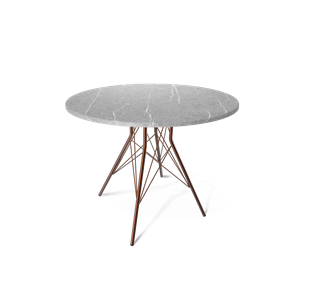 Круглый кухонный стол SHT-TU2-1 / SHT-TT 90 МДФ (серый мрамор/медный металлик) в Стерлитамаке