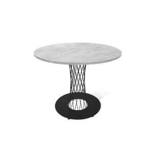Стол обеденный круглый SHT-TU3-1 / SHT-TT 90 ЛДСП (бетон чикаго светло-серый/черный муар) в Стерлитамаке