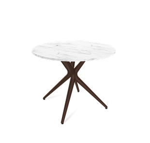 Кухонный круглый стол SHT-TU30 / SHT-TT 90 ЛДСП (мрамор кристалл/коричневый) в Уфе