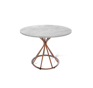Кухонный круглый стол SHT-TU4-1 / SHT-TT 90 ЛДСП (бетон чикаго светло-серый/медный металлик) в Стерлитамаке