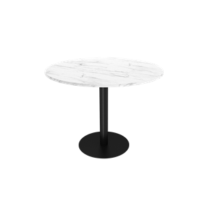 Кухонный круглый стол SHT-TU43-1 / SHT-TT 90 ЛДСП (мрамор кристалл/черный муар) в Уфе
