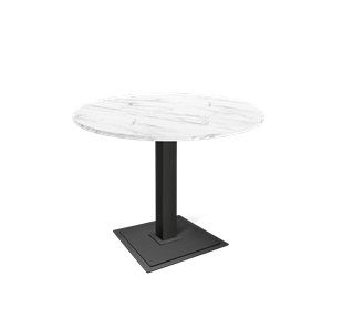Круглый стол на кухню SHT-TU5-BS1 / SHT-TT 90 ЛДСП (мрамор кристалл/черный) в Стерлитамаке